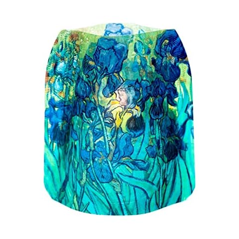 MODGY Luminary Lanterns Candle Holder Decorative Indoor Outdoor, for Wedding Centerpiece Decoration Outside Patio 4-Pack, with Flameless Floating LED Candles Vincent Van Gogh Irises Cover