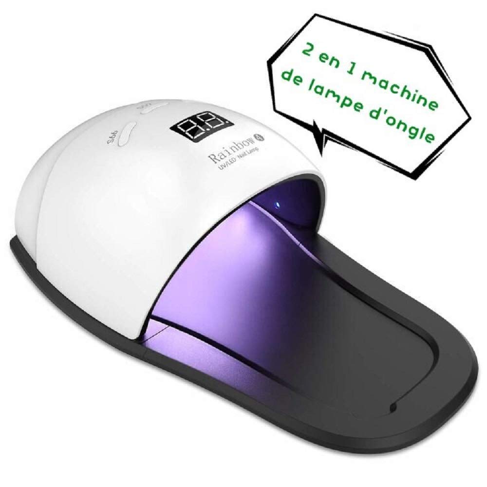 Ruihua 2dans1Séchoirs à ongle,Smart Auto-sensing 4 minuter Réglage 48W UV/LED Sèche Ongles Nouvelle Version Pourle Durcissement Donnez une boîte de lingettes nettoyantes pour vernis à ongles