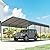 12'x20' Heavy Duty Metal Carport, Outdoor Garage Car Shelter Shade with Heavier Metal Frame, Galvanized Metal Roof for Car and Boats, Grey