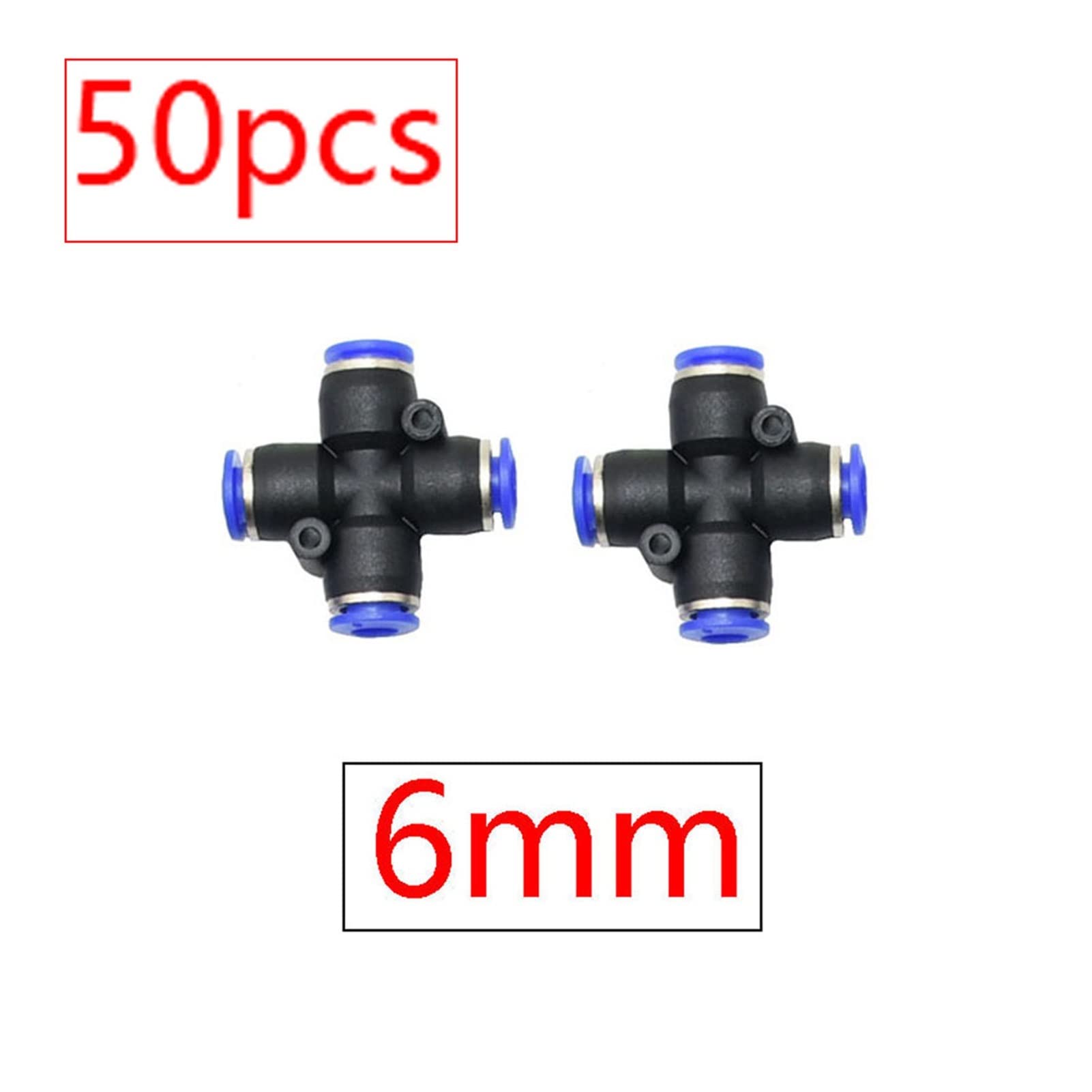 Złącze do węża ogrodowego 25/50 sztuk złączki pneumatyczne PU 1/2/3/4-kierunkowa prosta głowica łokcia trójnik złącze do 6 mm 8 mm rura rozdzielacz węża (kolor: Srebrny)
