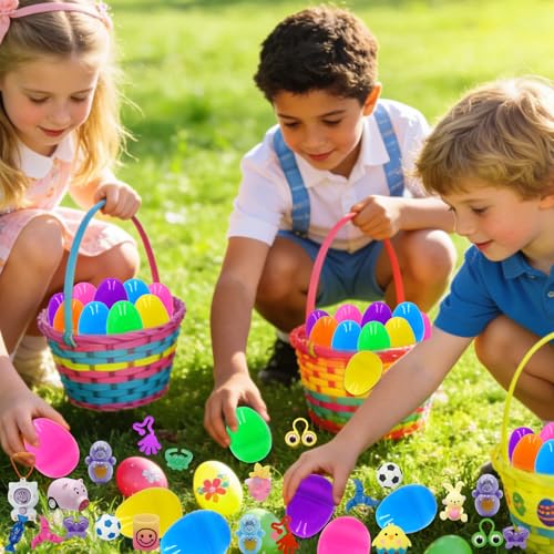 ZICZLI [6 Golden Surprise Eggs] 100 PCS Prefilled Easter Eggs with Assorted Toys, Plastic Easter Eggs Fillers with Toys for Kid Toddler Boys Girls Easter Hunt Prizes Basket Stuffers Party Favors by ZICZLI - Used condition - Image 6