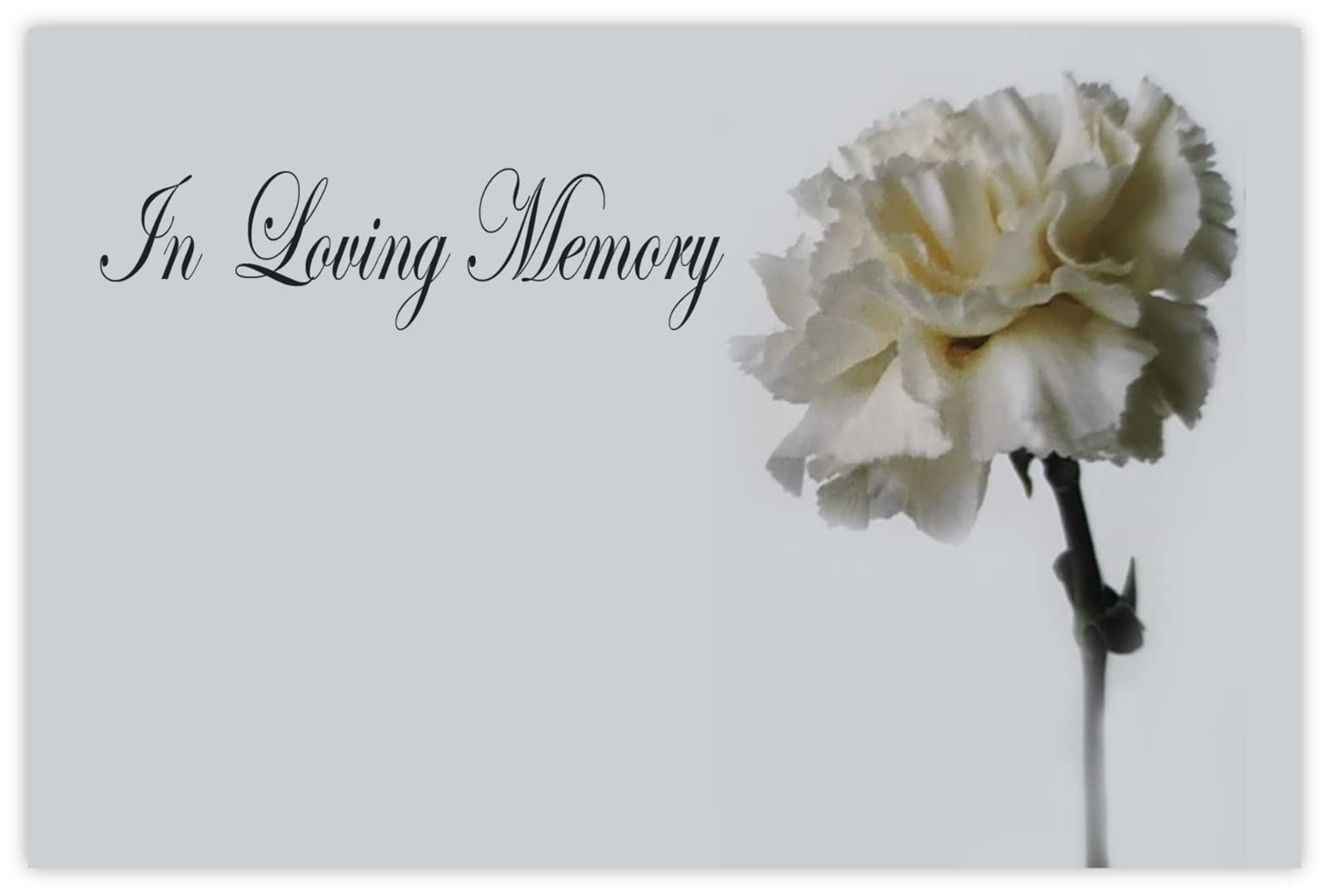 celloexpress In Loving Memory (White Carnation) Flower Message Cards ...