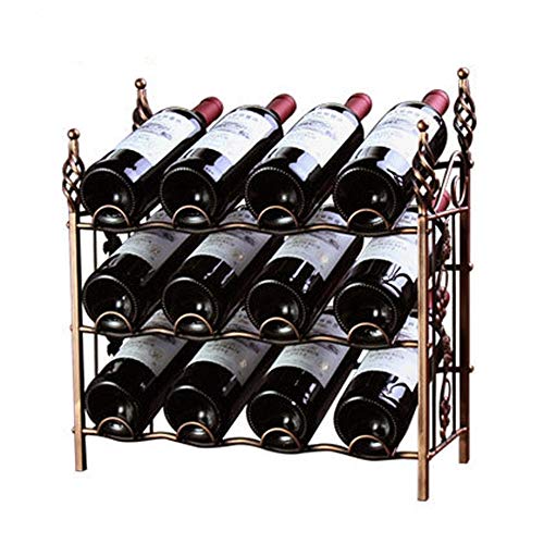 Soporte para vino metálico 12 botellas bronce miniatura 2