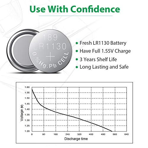 LiCB 20 Pack LR1130 AG10 Battery 1.5V Long-Lasting Alkaline Button Cell Batteries3