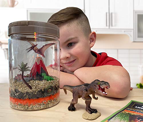 Hapinest Dinosaur Terrarium Kit With Light-Up Volcano Garden - Stem Science Educational Toys And Gifts For Kids Boys And Girls Ages 5 6 7 8 9 10 Years Old And Up #TOP4