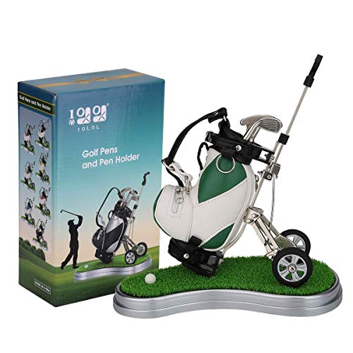 10L0L Golf Pens with Golf Bag Holder,Novelty Gifts with 3 Pieces Aluminum Pen