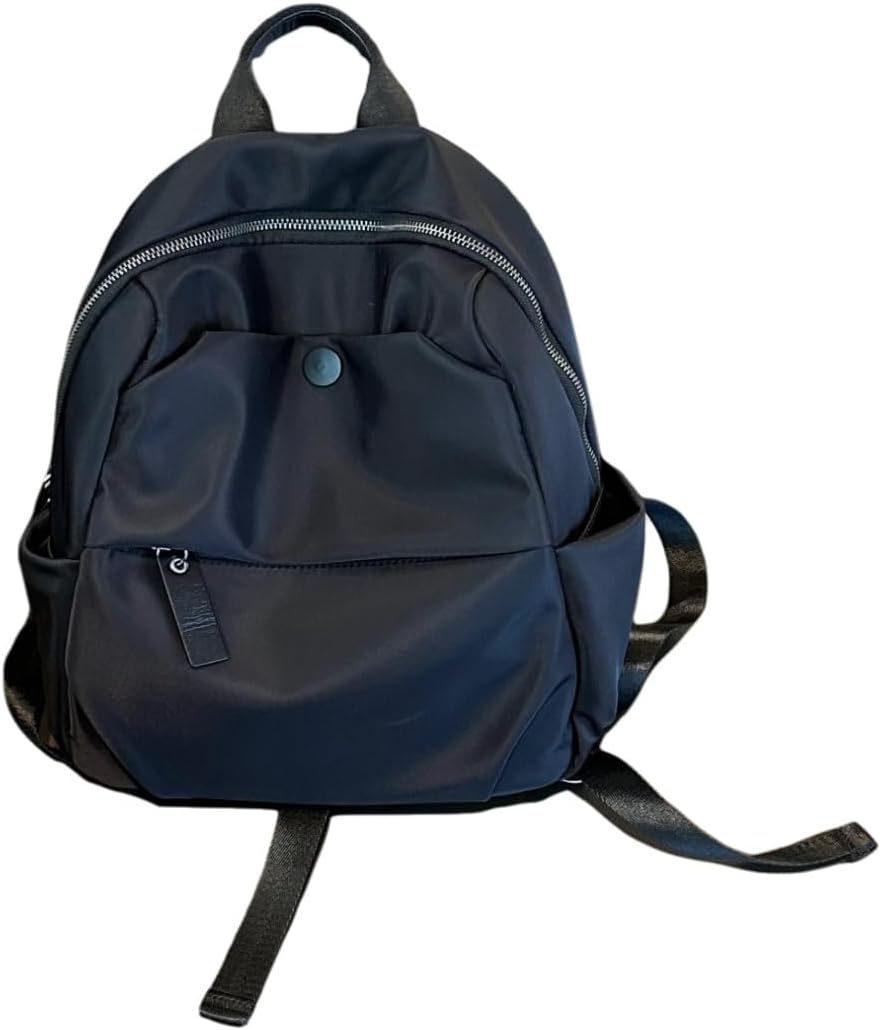 Leather nylon fabric fashion backpack, handbag, casual outdoor shopping bag, daily use, sports backpack, hiking travel backpack, multi-functional black