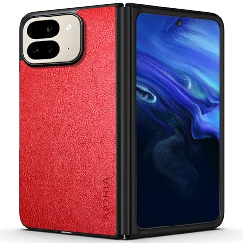 Étui Google Pixel 10 Pro Fold AIORIA en cuir PU rouge rétro pour protection intégrale