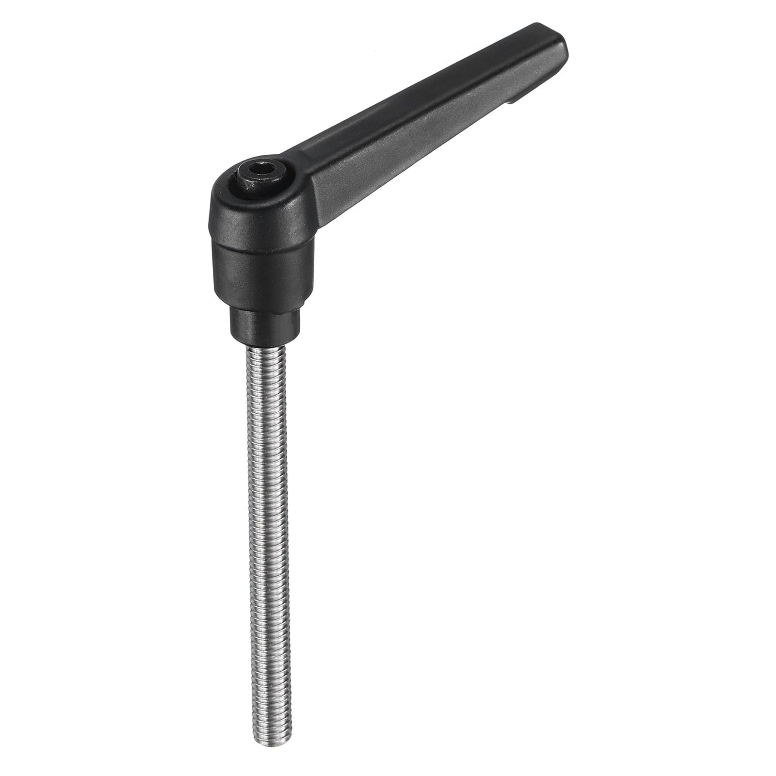 uxcell Adjustable Clamping Lever Handle M6 x 70mm Metric 304 Stainless Steel Male Threaded Stud Hand Knobs Push Button Ratchet Rotating Screw Handles Bolts with Locking Lever Black