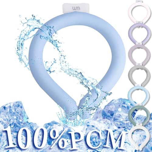 WEIMALL ネックアイスリング 首元を冷やす 熱中症対策 暑さ対策 夏用 2025年 瞬間冷却 28℃で自然凍結 首掛け 省エネ 冷感 冷たい おしゃれ Sサイズ・フロスティブルー CLNK01MV