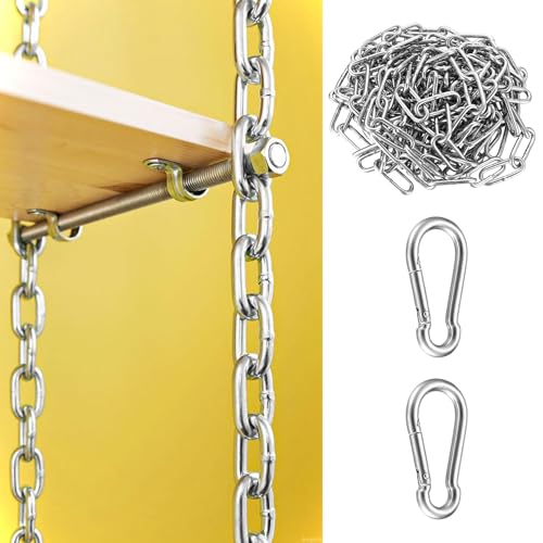 Edelstahlkette Meterware, Metallkette Stahlkette, Gliederkette, Kettenglieder, Verlängerungskette Edelstahl Ketten zum Aufhängen für Hundekette Ankerkette Wäschekette Schwenkkette (3MM*4M)