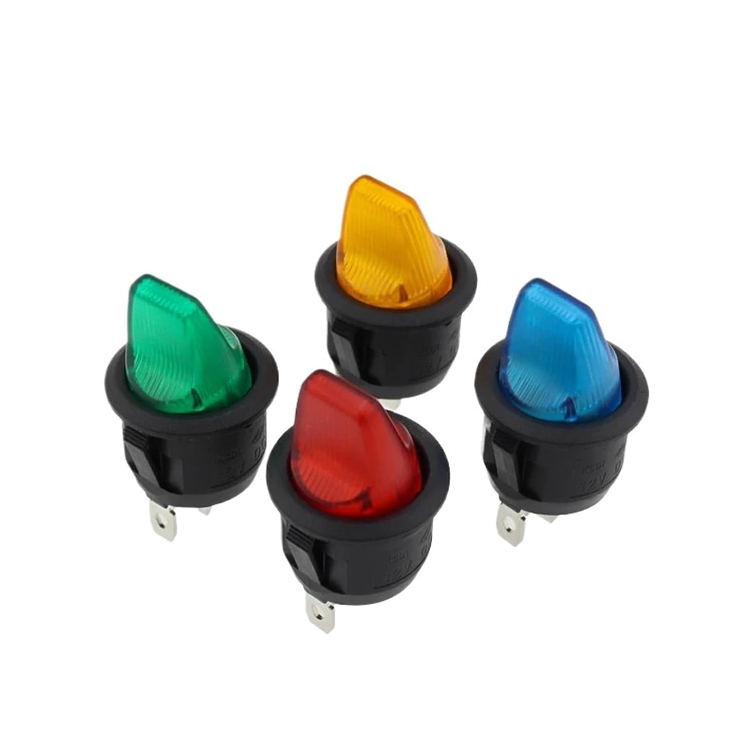1PCS Rocker Switch ON-Off 12V 220V LED Illuminated Lamp with Specail Button Toggle Switches for Auto Car Motor(Blue,12V)