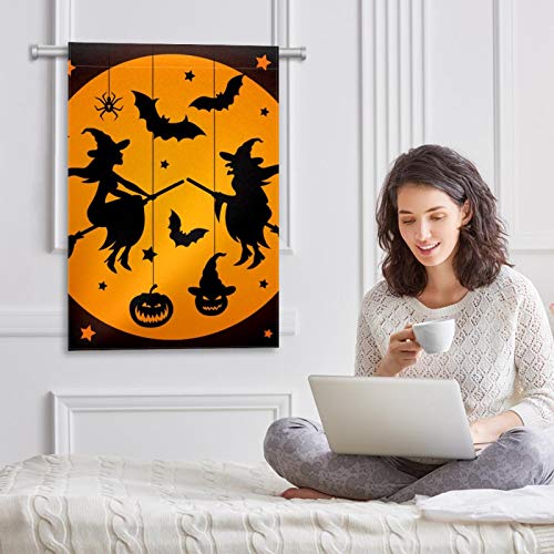 Drapeau de jardin Happy Halloween double face lisible et durable