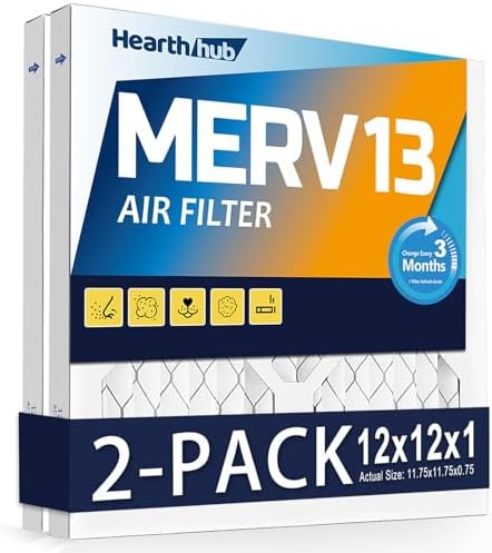 12×12×1 MERV 13 Furnace Air Filters - HVAC/Furnace AC Filter Repl...