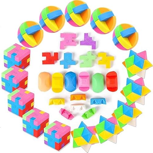 Proloso PIN TU XIANG PI CA 15 Pcs Puzzle Cube Pencil Erasers Kids Party Favors Classroom Student Prizes Brain Teasers thumb #2