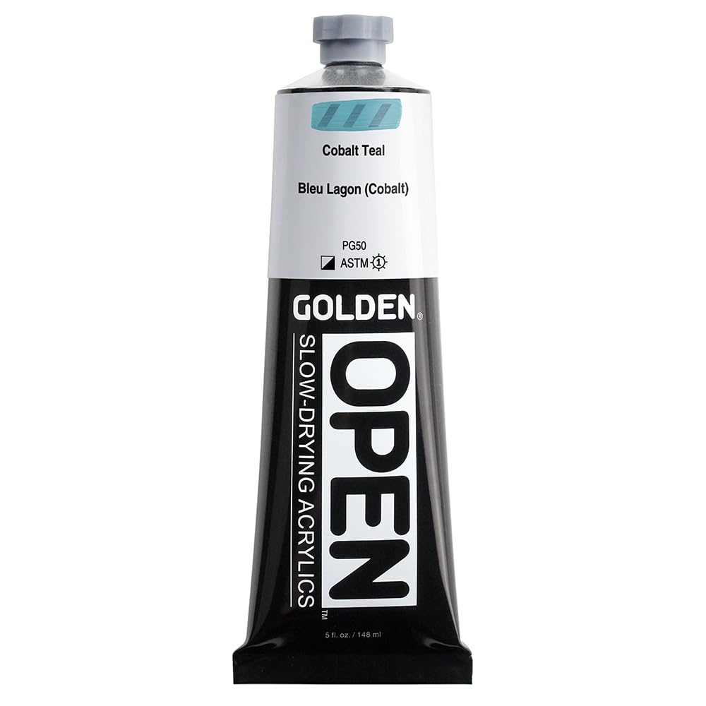 Tube de peinture acrylique à séchage lent bleu sarcelle cobalt de 150 ml