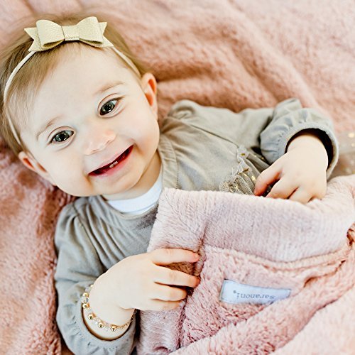 Image of SARANONI Luxury Security Blankets for Babies | Ultra-Soft Lush and Boutique Quality Baby Blanket | Ballet Slipper Pink, Mini - 15" x 20"