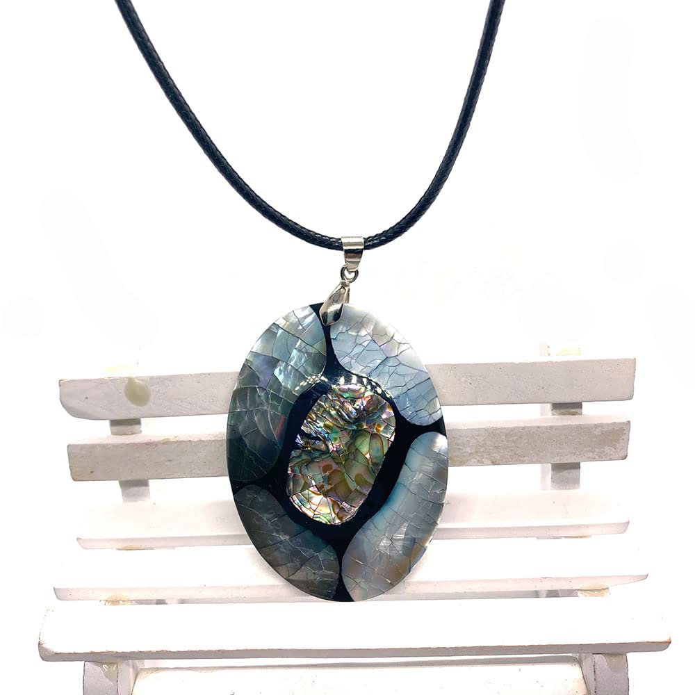 BOROSA Colgant De Concha De Abulón Natural, Joyería Con Forma De