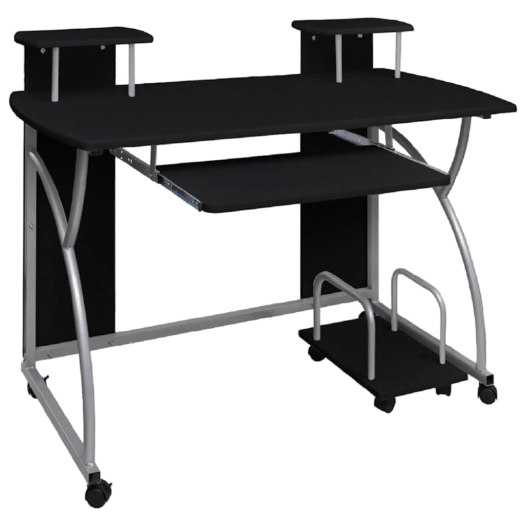 Scrivania per computer 110x52x88,5 cm Legno lavorato Nero