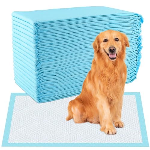 Foydream Empapadores Perros, 20 Piezas 60 x 90 cm Almohadillas de Adiestramiento de Perros y Cachorros Diseño a Prueba de Escape de 6 Capas con Superficie Secadora Rápida