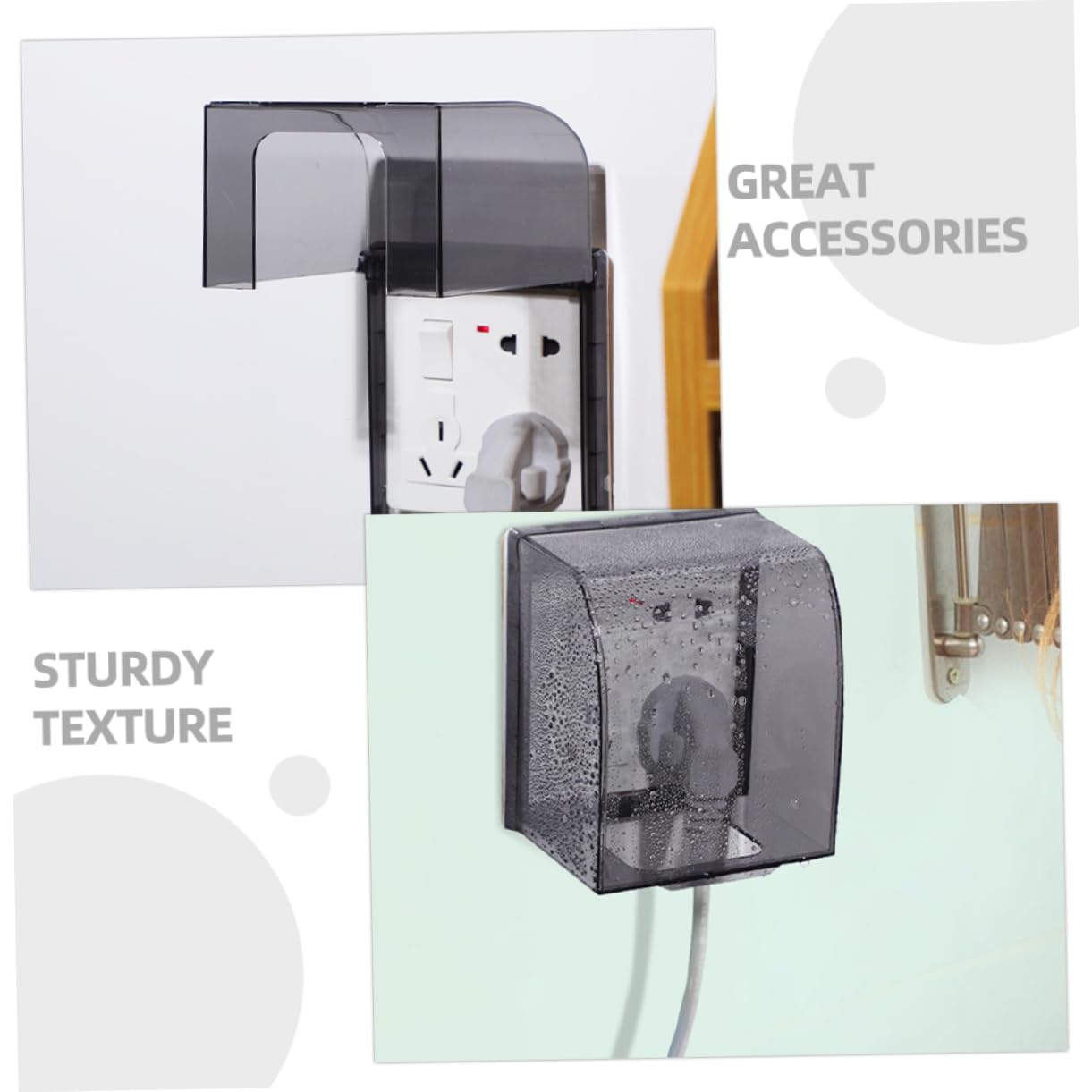 HOMSFOU 8pezzi Coperchio Per Prese Elettriche Da Protezione Adesiva Per Ambienti Umidi Facile Da Pulire e Riutilizzabile Adatto Per Bagni e Cucine