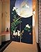 Price comparison product image LIGICKY Japanese Doorway Curtain Noren Cute Rabbit Under Moon Decoration Blue 33x59inch