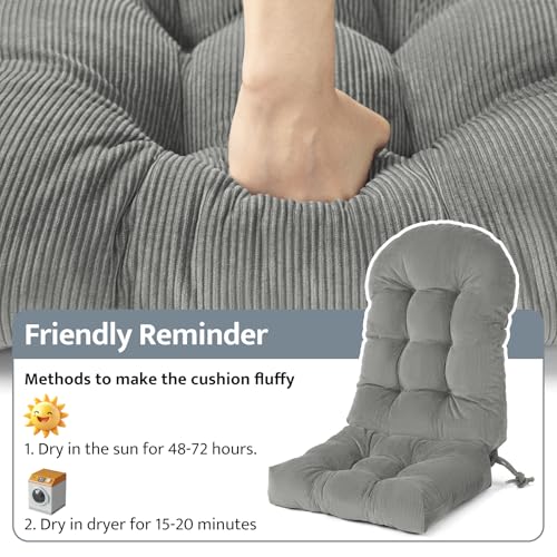 Image of mudilun Adirondack Chair Cushion 44x19x4in for Indoor Rocking Chair Pads | High-resilience foam particles,Thick Tufted, Anti-Slip with Ties,Fits most high back indoor Adirondack & rocking chair Pads