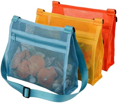 Beach Mesh Bag Beach Shell Bags for Holding Beach Shell,Toys (Blu...
