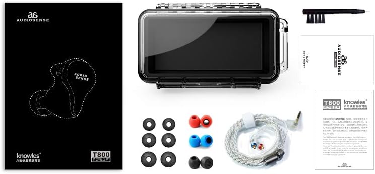 Best AUDIOSENSE T800 Knowles 8 Balanced Armature Driver HiFi IEMs with Detachable MMCX Cable 3D Priting Resin Shell