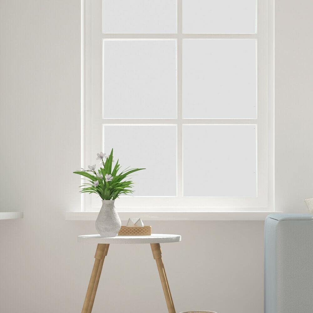 RockRose Privacy Window Film Frosted Matte Window Cling 3D Decorative Stained Glass Window Vinyl Static Cling Non-Adhesive Window Decals for Home or Office 23.6