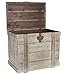 Household Essentials Decorative Trunk, Victorian Style, Aged-Wood Finish and Metal Accents, with Fully Opening Lid and Ring Handles