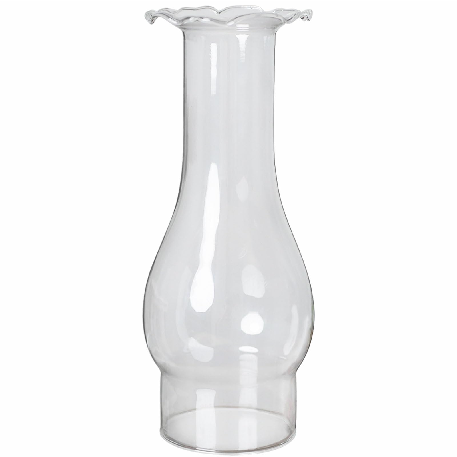 GXFCCYXT 3 Inch by 9 Inch Clear Glass Crimped Top Chimney Oil Lamp Replacement Parts for Vintage and Restoration of Antique Oil and Kerosene Lamps