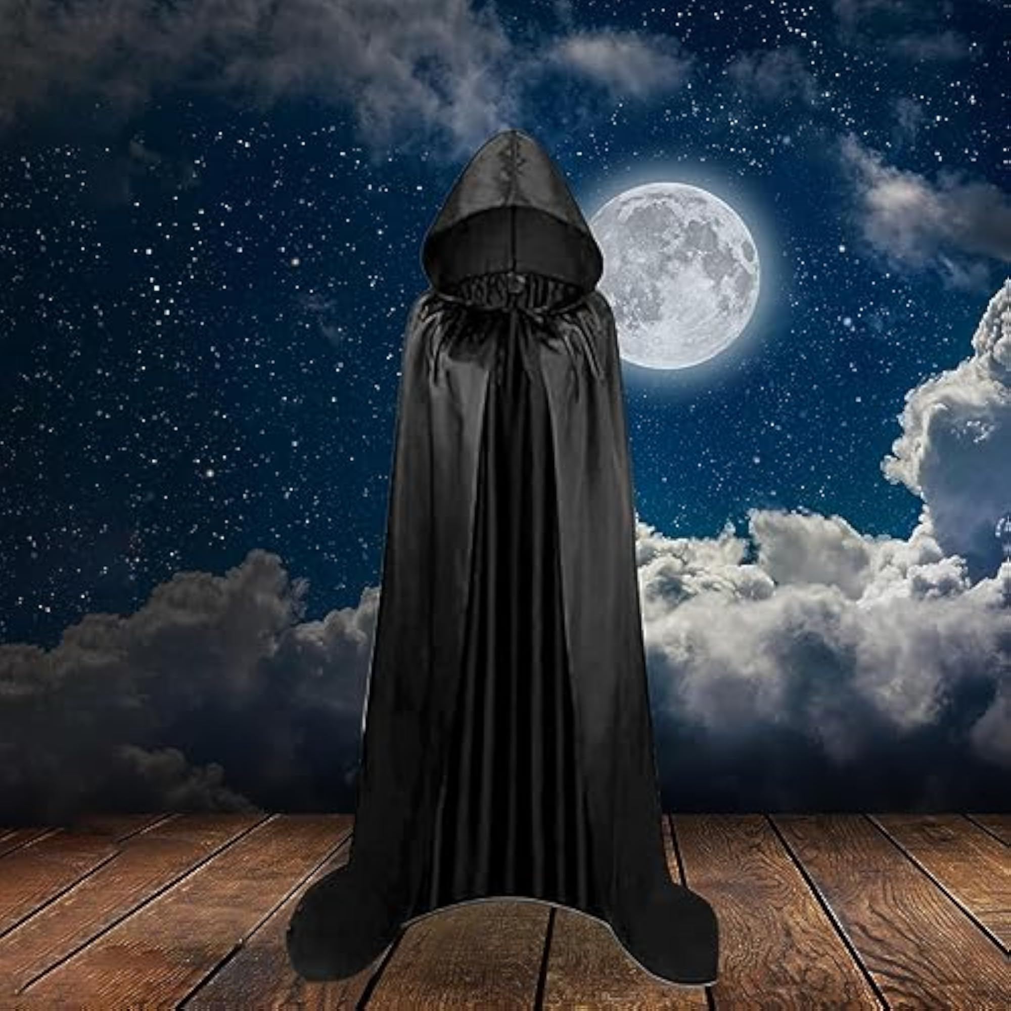 Gothic Hooded Cloak Cape Robe for Unisex Adults
