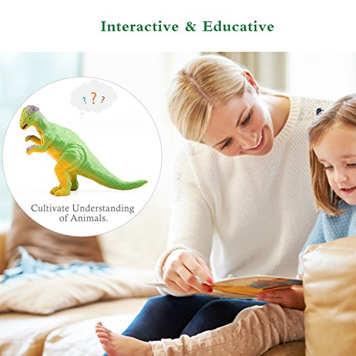 Zooawa 12 Pcs Mini Dinosaur Play Set, Assorted Realistic Small Dinosaur Figure Model Toy for Kids and Toddlers - Colorful