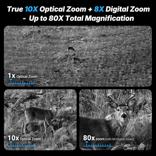Image of WOSPORTS Night Vision Goggles - 4K, 1315ft Infrared Scope, 10X Optical Zoom, Digital Zoom Camera, NVG for Camping Wildlife Travel - Gifts for Men