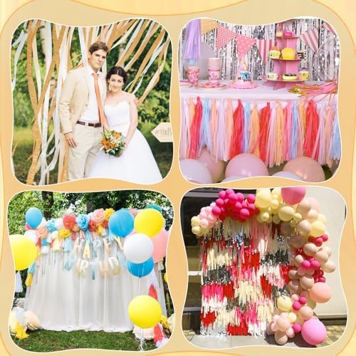 Lagydsovef Silver Crepe Paper Streamers For Wedding Birthday 4Rolls thumb #5
