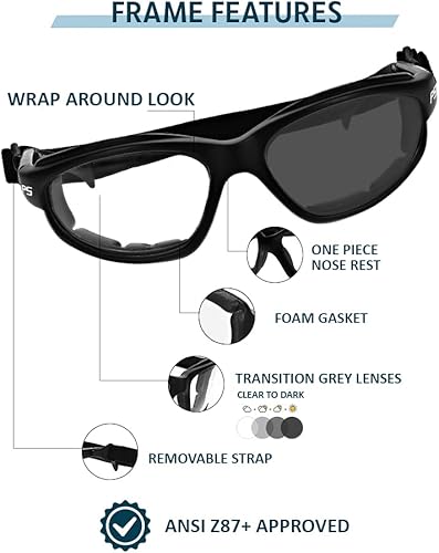 Miniatura 2 de Gafas de seguridad de transición que incluyen junta de espuma y correa para convertir en gafas