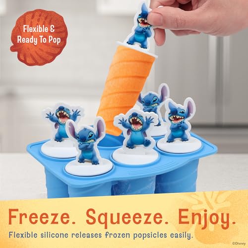 Image of Disney Stitch Silicone Popsicle Molds with Sticks, 6-Cavity, BPA-Free