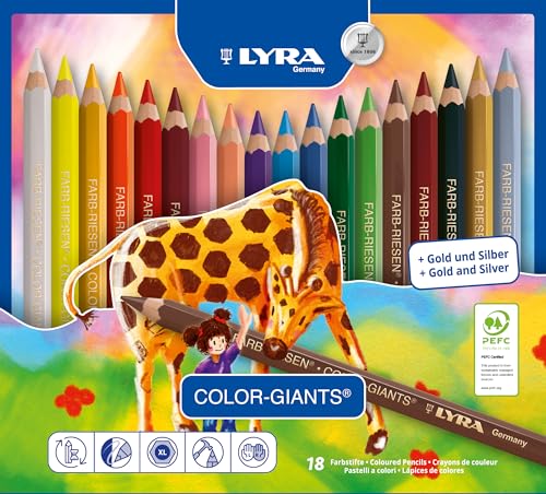 LYRA Color Giants de 18 unidades con mina resistente a roturas