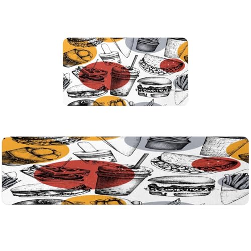 Alfombrillas de cocina absorbentes VAPOKF tapete lavable y antideslizante set de 2 2