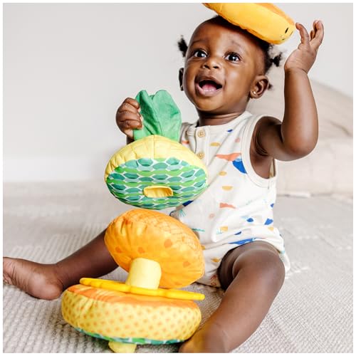 Image of Melissa & Doug Multi-Sensory Pineapple Soft Stacker Infant Toy - Stacking Toys for Babies, Pineapple Stacking Toy for Infants (Pack of 2)