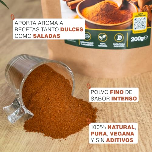 Miniatura 3 de Canela De Ceilán En Polvo Bio 200g Molida, Sabor Intenso Sri Lanka