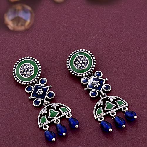 Mehrunisa Enamel and Beads Earrings