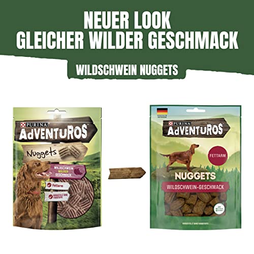 Adventuros Nuggets Hunderleckerli, mit Wildschwein, 6er Pack (6x90g)
