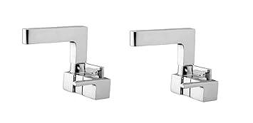 Global Impex Tiles and Sanitary Ware Bib Tap Sink Cock Swinging spout with Flange Pack of 2