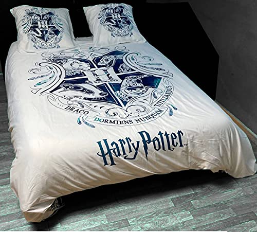 Arlis Parure de Couette Harry Potter - Housse 200x200 cm + 2 Taies 63x63 cm - Pour 2 Personnes