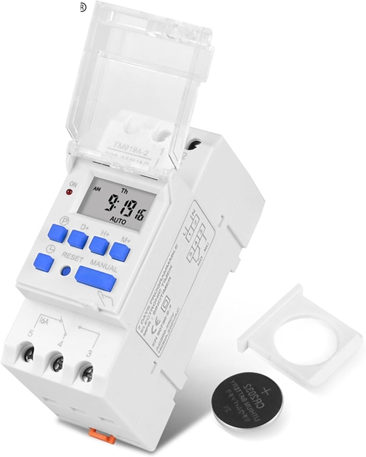Microcomputer Electronic Weekly Programmable Digital Timer Switch Time Relay Control 220V AC 16A Din Rail Mount(220V AC)