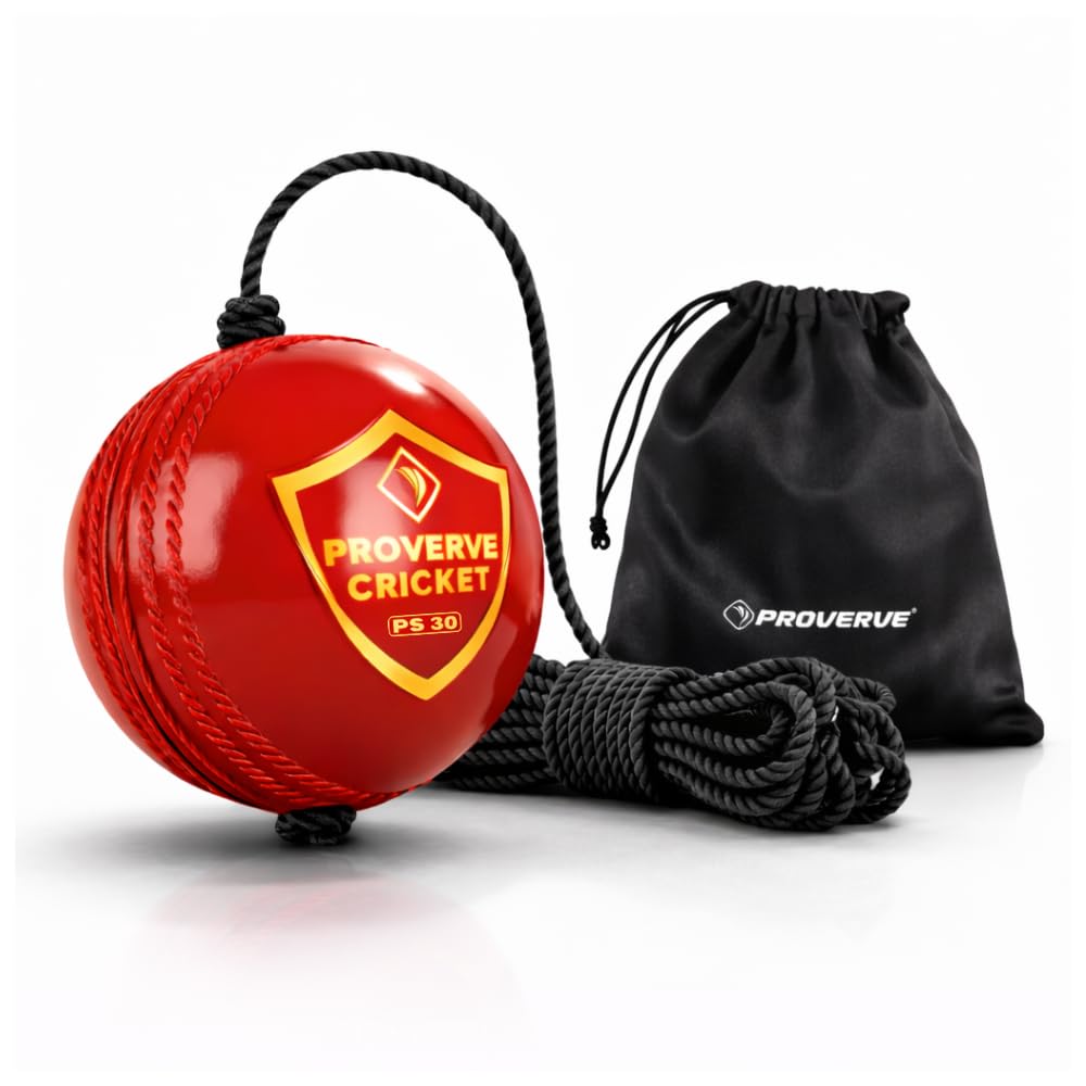 Hanging PVC Cricket Ball for Kids | Cricket Hanging Ball for Practice | Easy to Hang & Ideal for Indoor and Outdoor Batting and Heavy Training | Swing Ball for Kids and Adults Red,(Pack of 1)-image-11