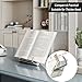 Portable Book Stand Holders for Reading Hands Free, Adjustable Cookbook Recipe Stand Holder for Kitchen Counter with Page Holder Clips