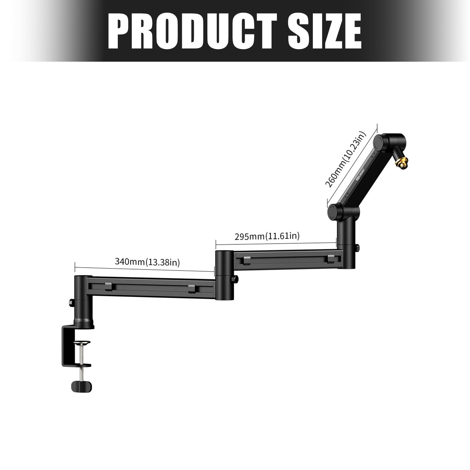Soporte de montaje estable para micrófono, brazo articulado de 3 articulaciones con enrutamiento de cable, equipo de micrófono ajustable